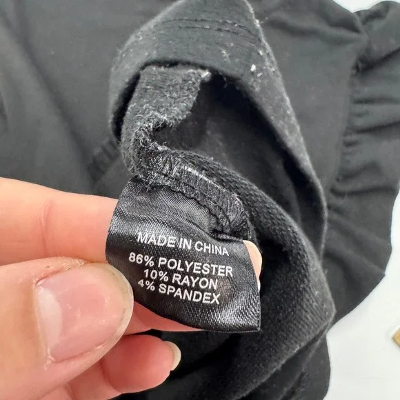 Anthropologie DREW Top Womens X Small Black Ruffle Pocket Short Sleeve T‎ Shirt - Picture 5 of 8